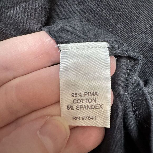 PUREJILL Top Womens Medium Black Pima Cotton Tee Basic Layer Capsule EUC - Picture 4 of 7